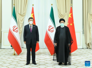 220916 El presidente chino Xi Jinping, se reunió con su par de Irán Ebrahim Raisi en Samarcanda Uzbekistán