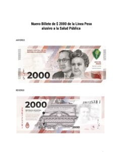 230202 Bocetos oficiales del billete 2000 pesos anunciado por el BCRA