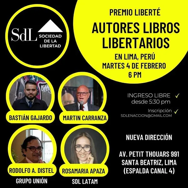 La Sociedad de la Libertad reconoció a los Libros Libertarios del año en Perú.