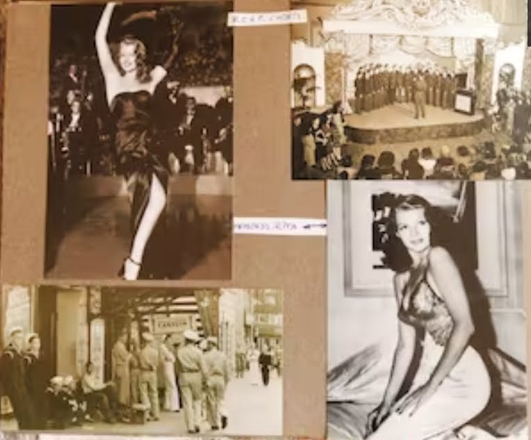 Stanley Coggan conserva fotos tomadas en Nueva York el día que bailó con Rita Hayworth. Arriba, a la derecha, el grupo de cadetes de la Royal Canadian Air Force. Foto: Alejandro Guyot, La Nación.