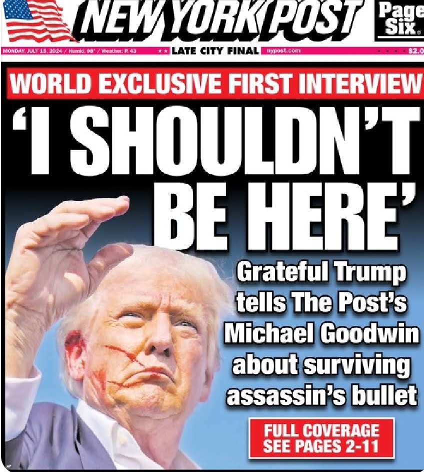 Donald Trump dió una primera entrevista después del atentado al New York Post.