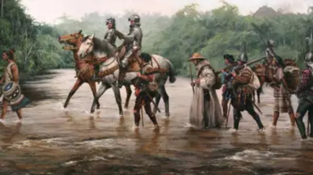 «La entrada de Hernán Cortés en México», obra de Augusto Ferrer Dalmau.