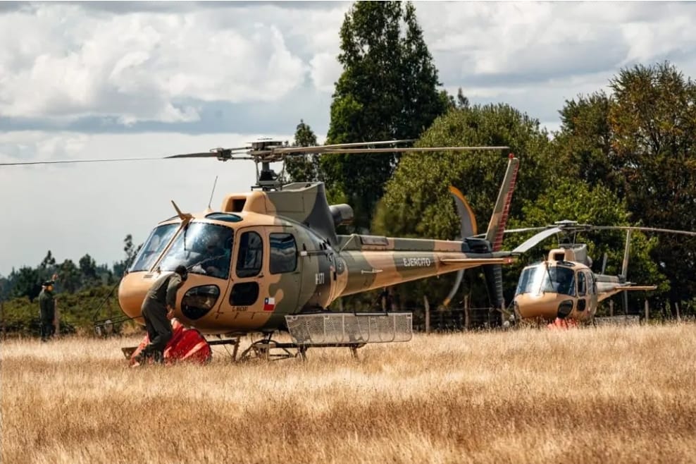 Chile realiza ejercicios militares en zona en litigio con Argentina. Helicóptero AS-350 B3 “Ecureuil”, Ejército de Chile.