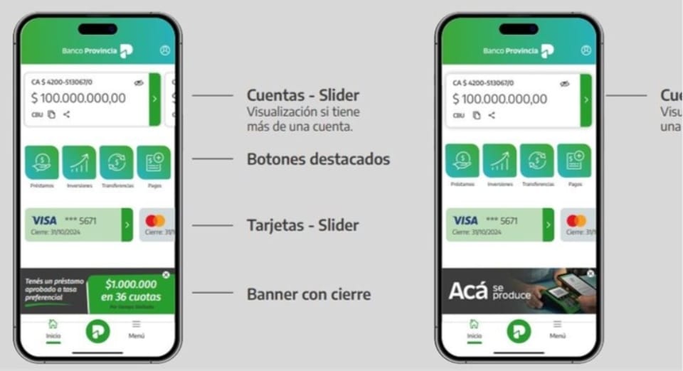 Banco Provincia renovó el diseño de BIP Móvil.