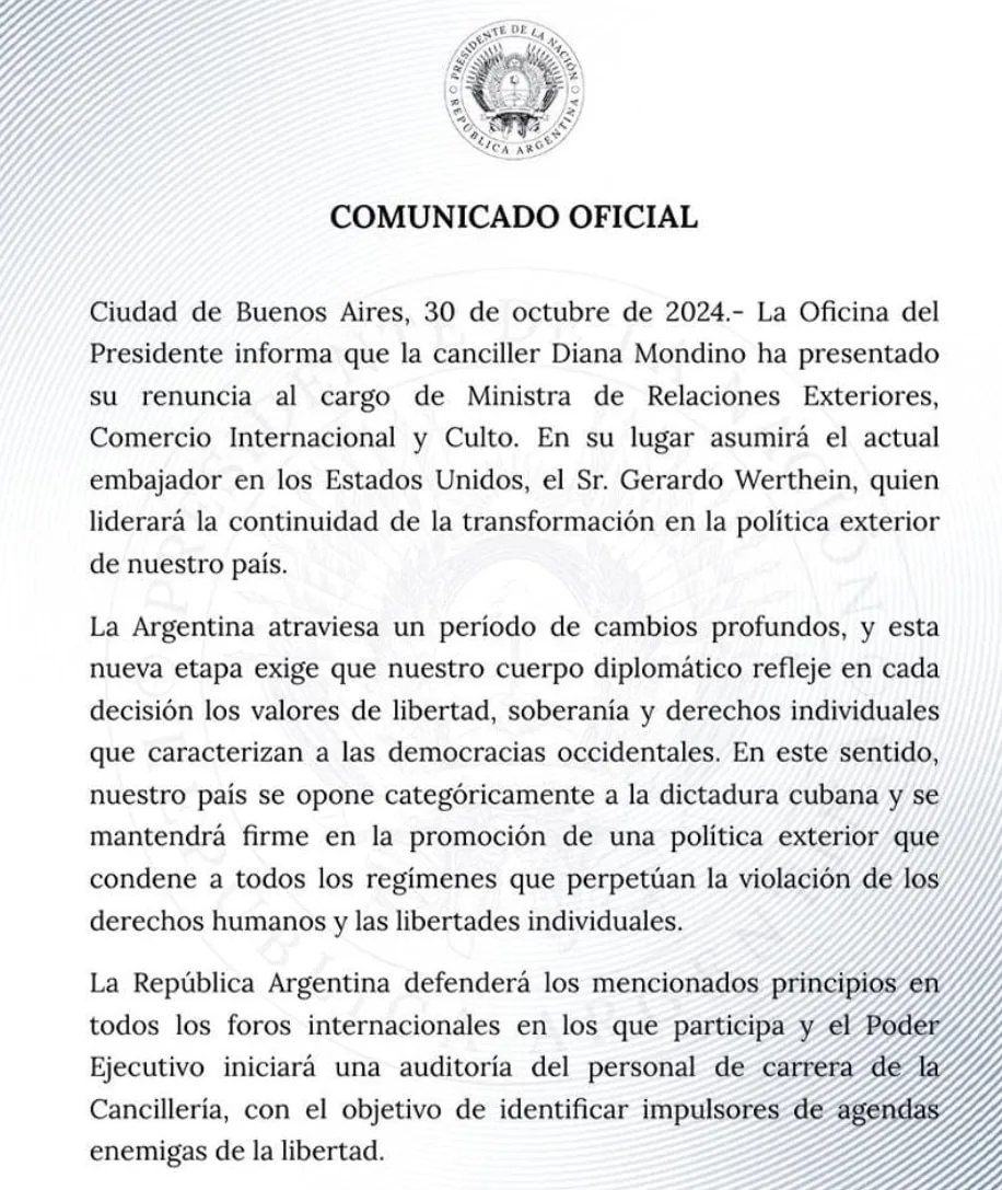 Gerardo Werthein es el nuevo canciller argentino