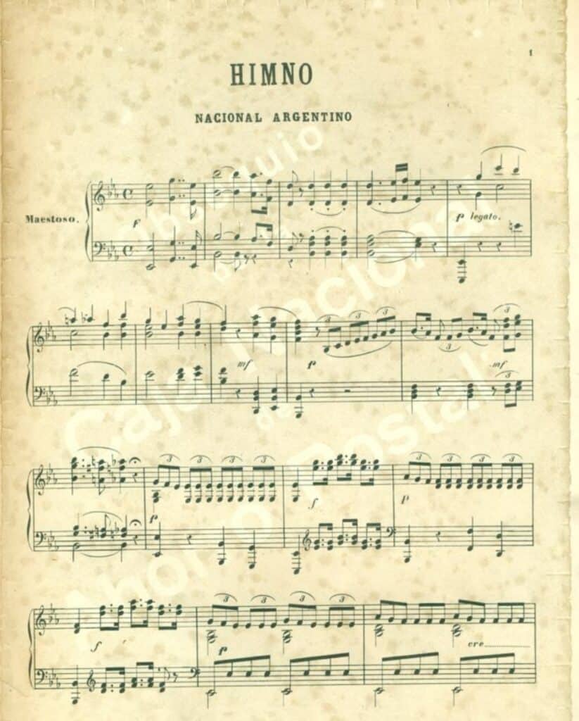 Facsimil del ejemplar de la partitura original, donado al Museo Histórico Nacional