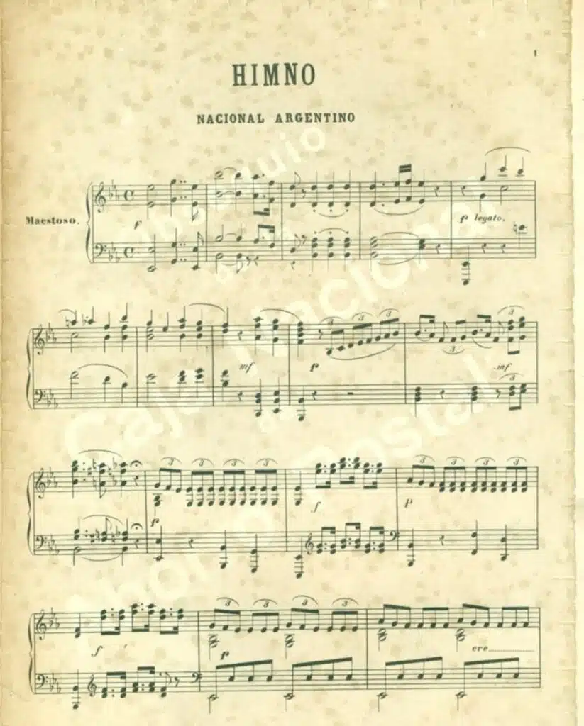 Facsimil del ejemplar de la partitura original, donado al Museo Histórico Nacional