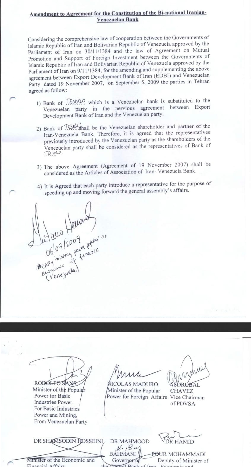 Los acuerdos entre Venezuela e Irán tienen una larga historia.