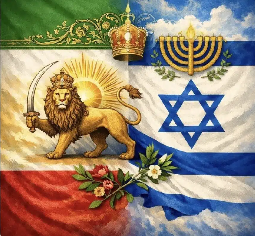 En Teherán, partidarios de la monarquía iraní izaron la bandera del León y el Sol, símbolo de la dinastía Pahlevi. Grupos opositores al régimen esperan apoyo de Israel.