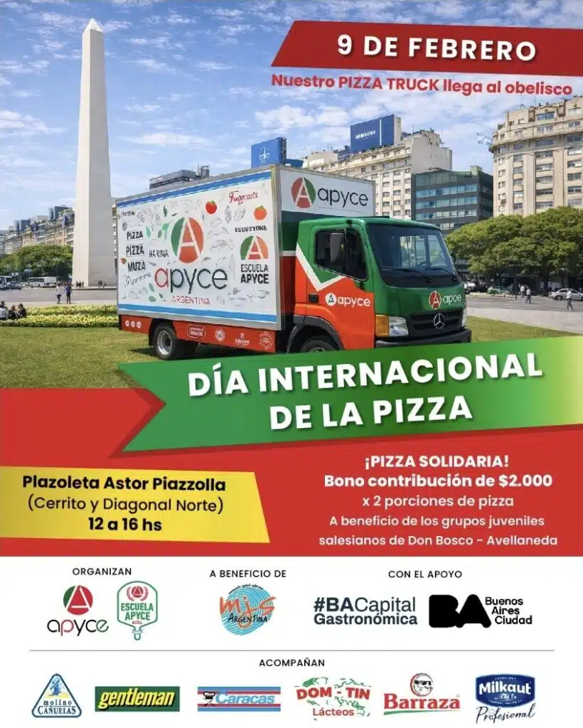 Buenos Aires celebró el Día Internacional de la Pizza con 5.000 porciones al pie del Obelisco y decenas de pizzerías ofreciendo descuentos y exponiendo sus especialidades.